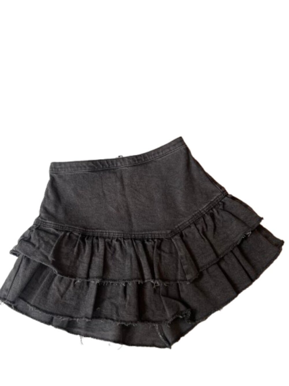 Hollister Black Denim Ruffled Skirt Size 26/3 juniors
